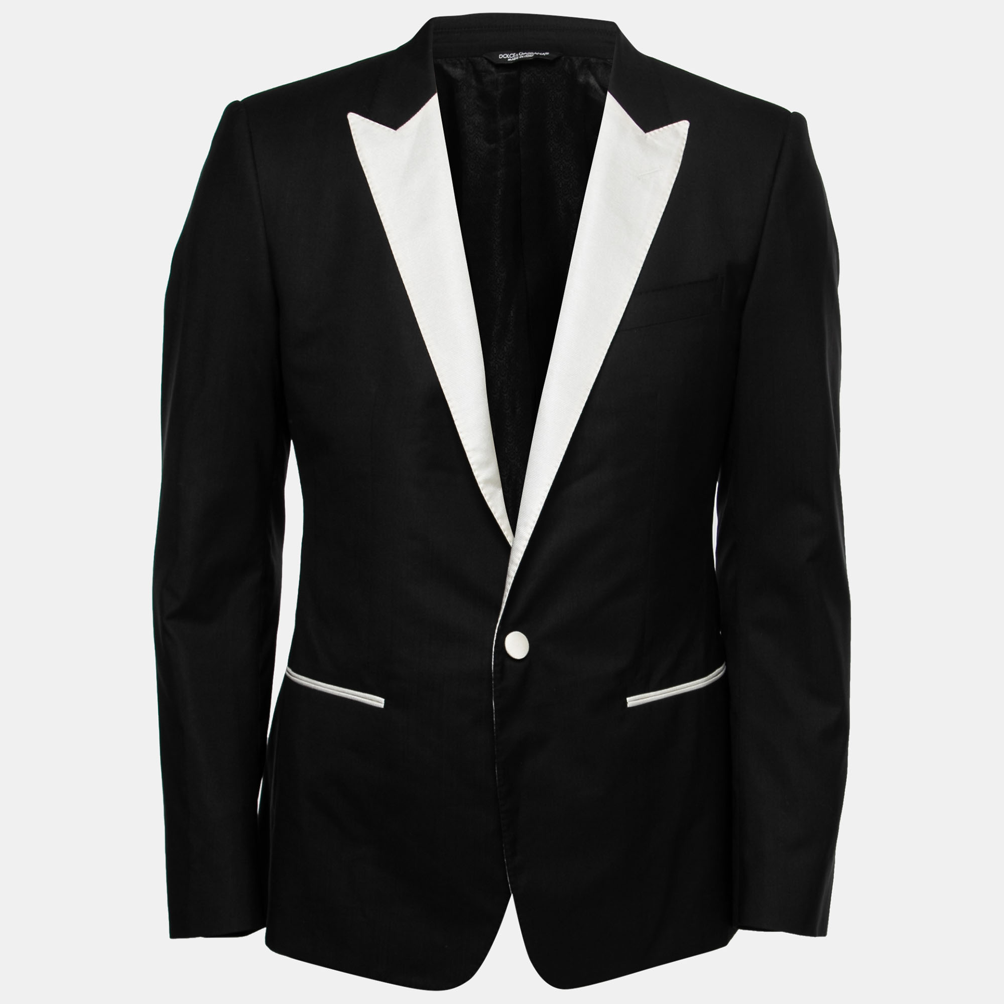 Pre Owned Dolce & Gabbana Black Crepe Single-Breasted Martini Blazer M