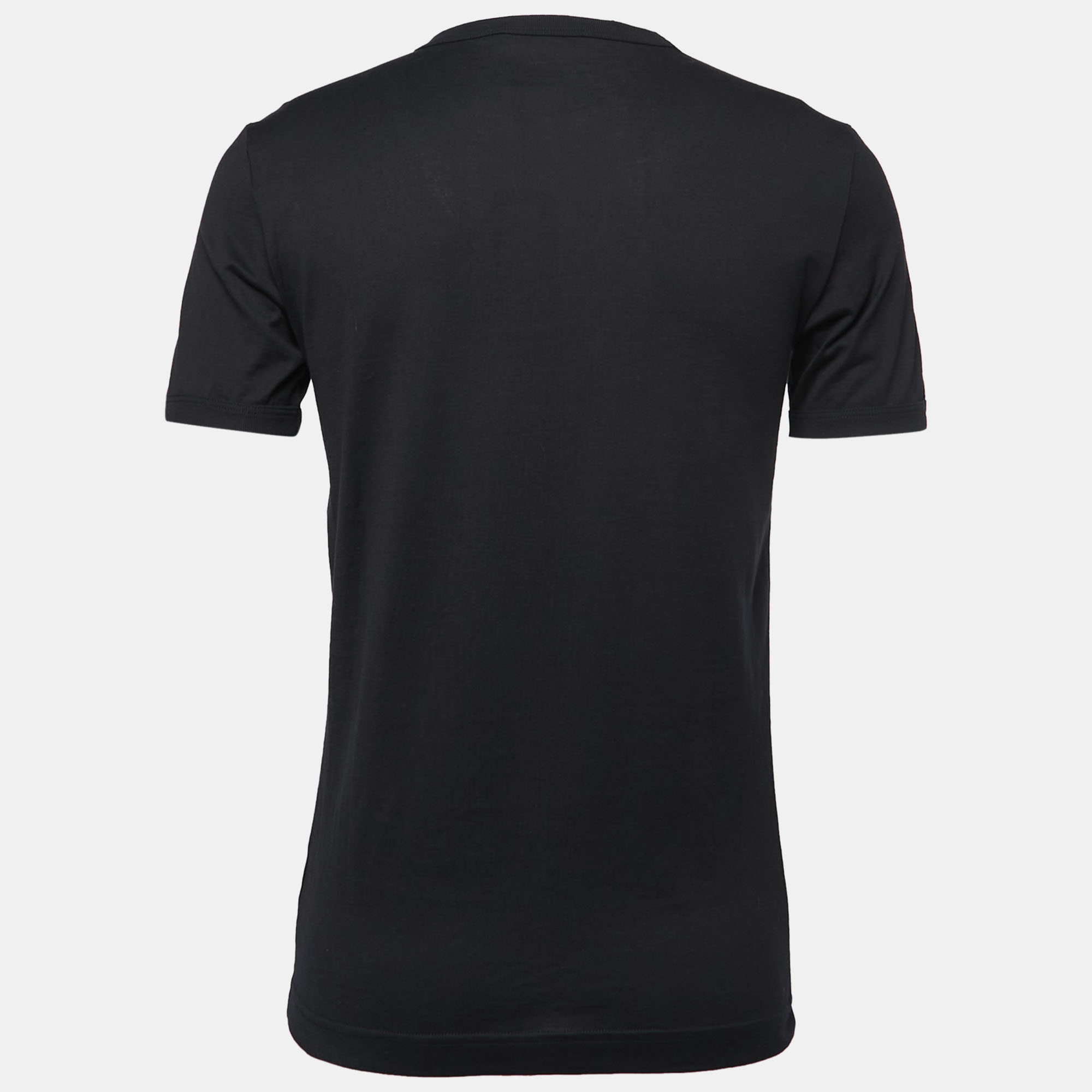 

Dolce & Gabbana Black Cotton Crew Neck T-Shirt