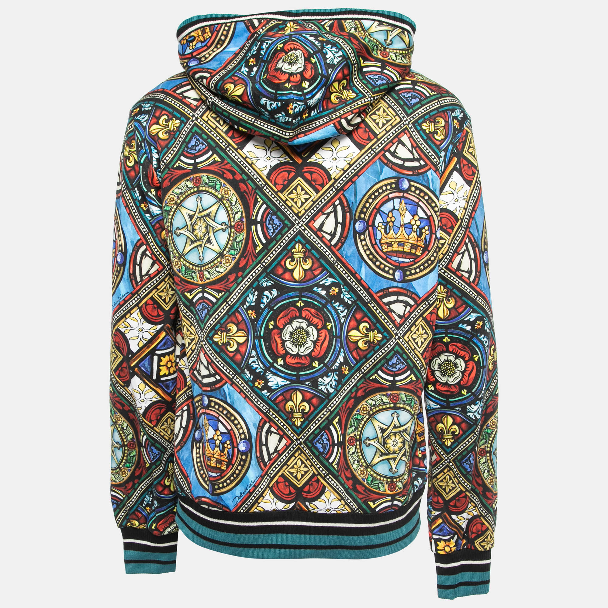 

Dolce & Gabbana Multicolor Stained Glass Printed Cotton Hoodie