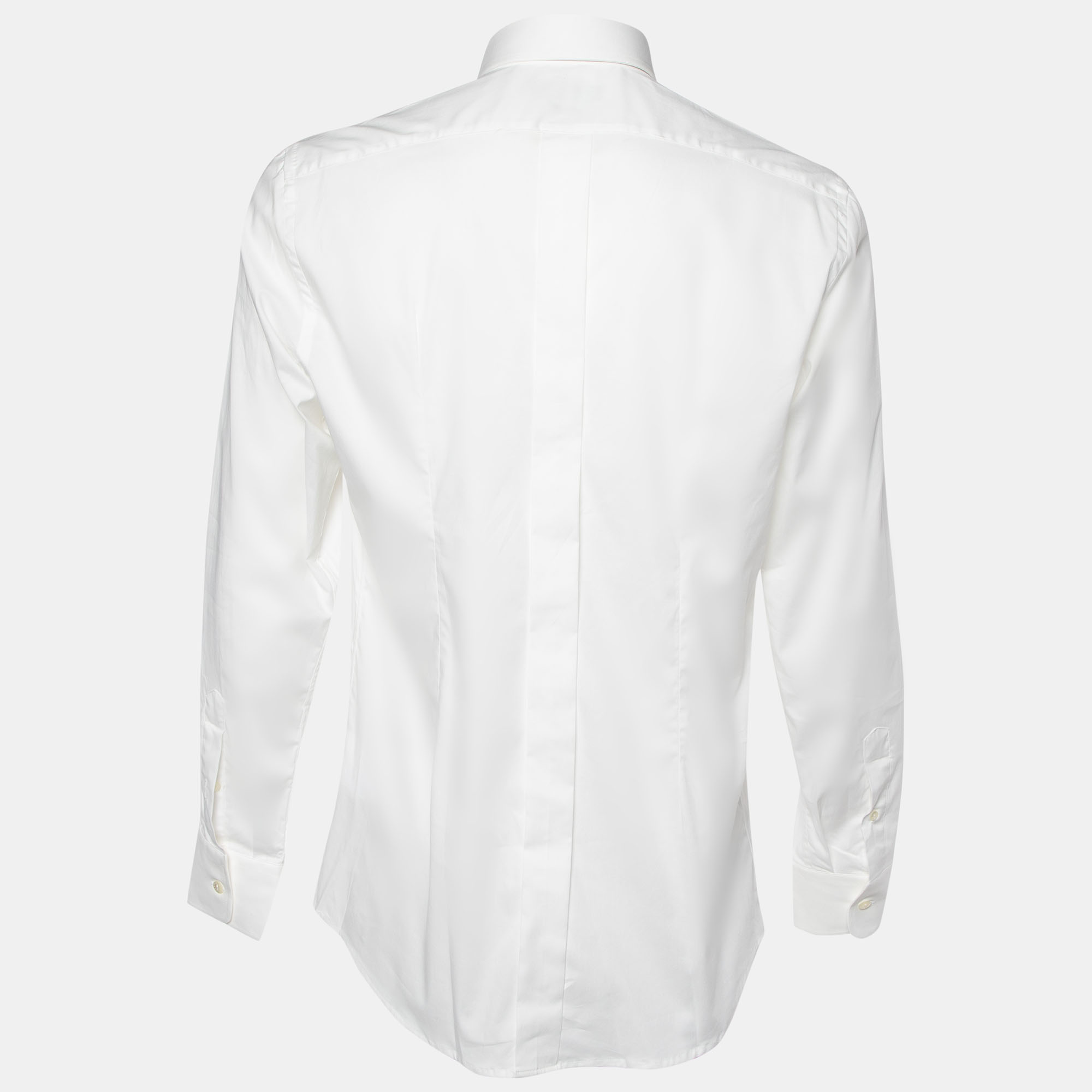 

Dolce & Gabbana White Cotton Gold Fit Shirt L