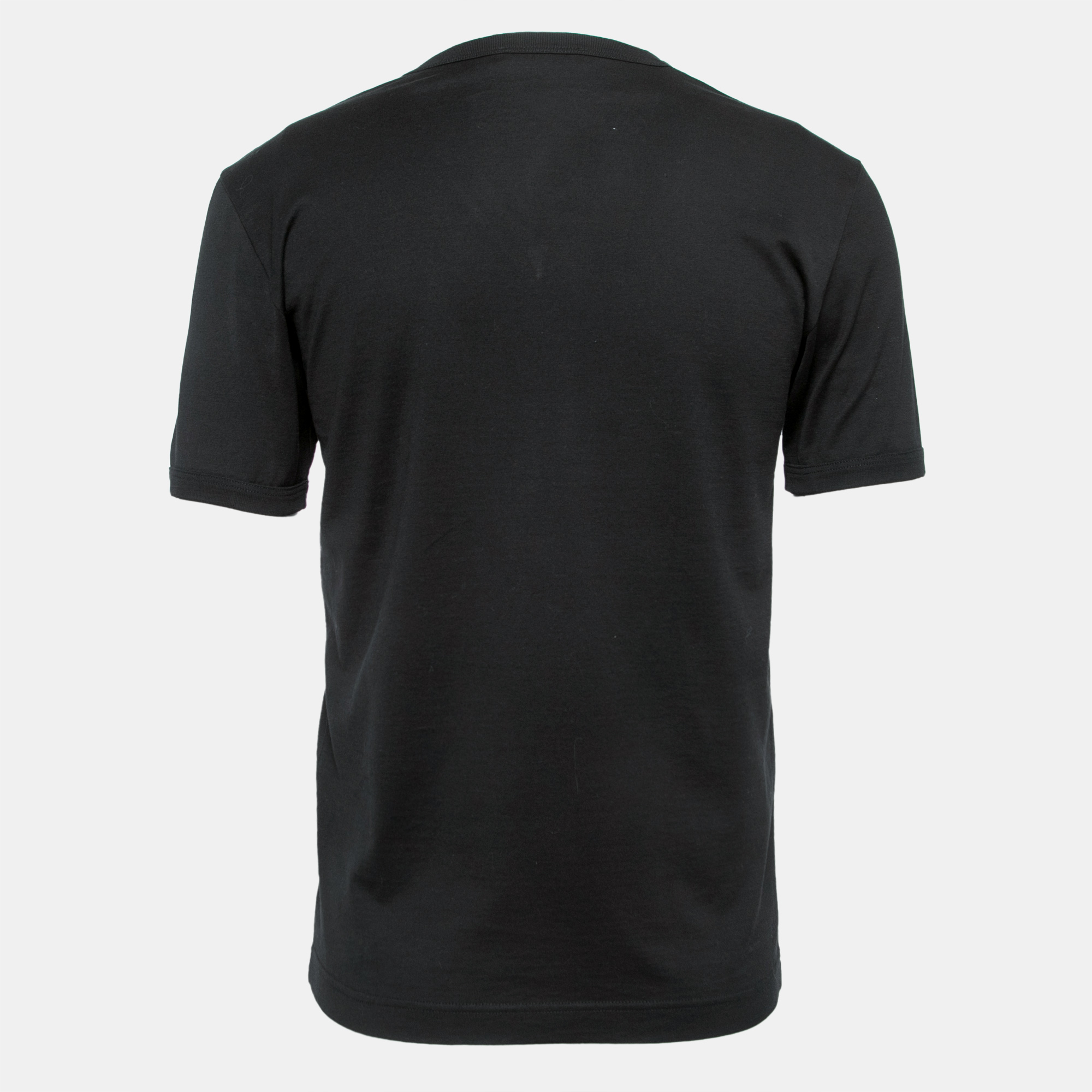 

Dolce & Gabbana Black Cotton Crew Neck Half Sleeve T-Shirt