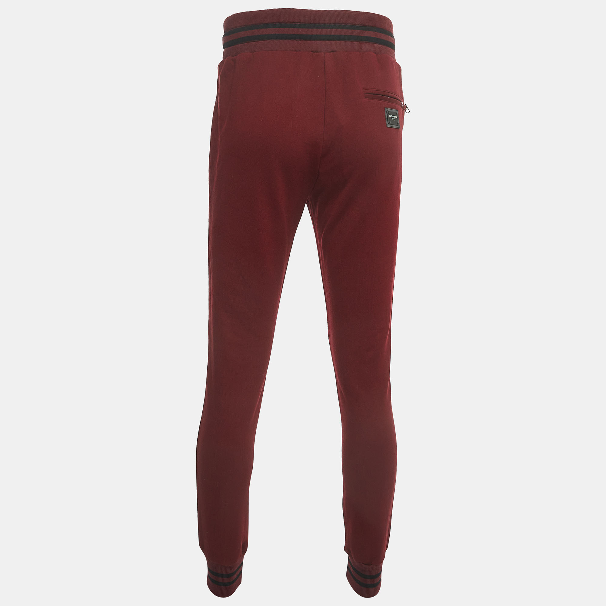 

Dolce & Gabbana Burgundy Cotton Joggers