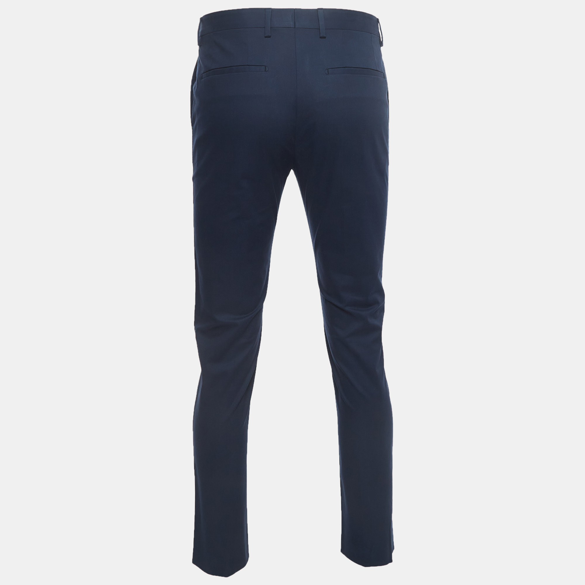 

Dolce & Gabbana Navy Blue Cotton Tapered Trousers