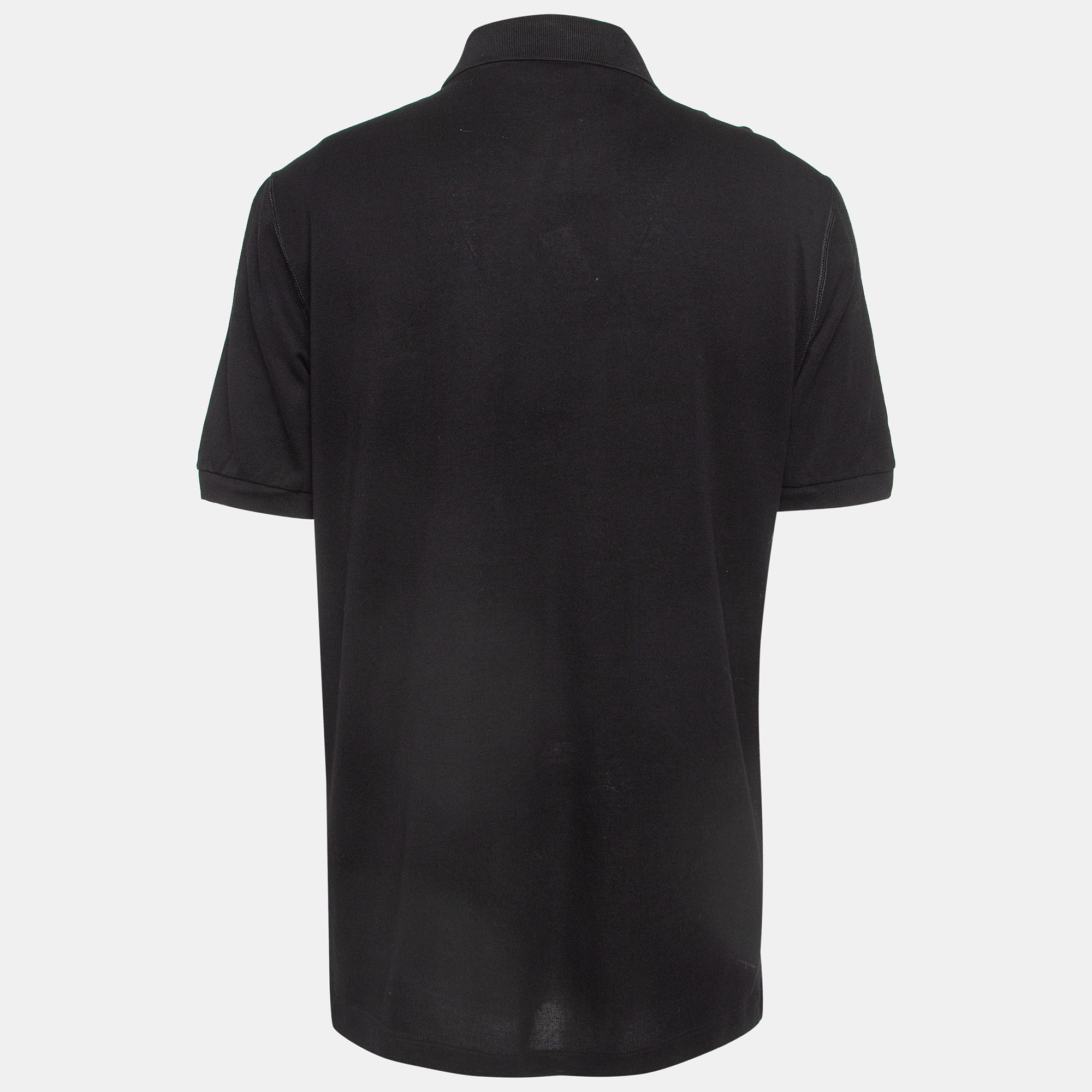

Dolce & Gabbana Black Logo Applique Cotton Short Sleeve Polo T-Shirt