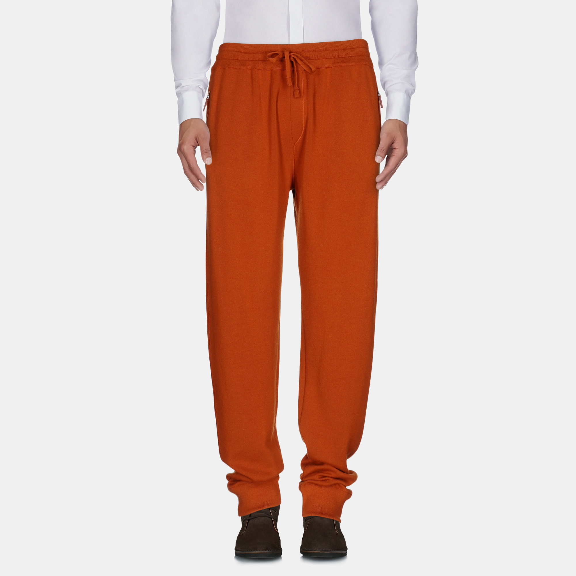 Pre-owned Dolce & Gabbana Cashmere Pants L In Red