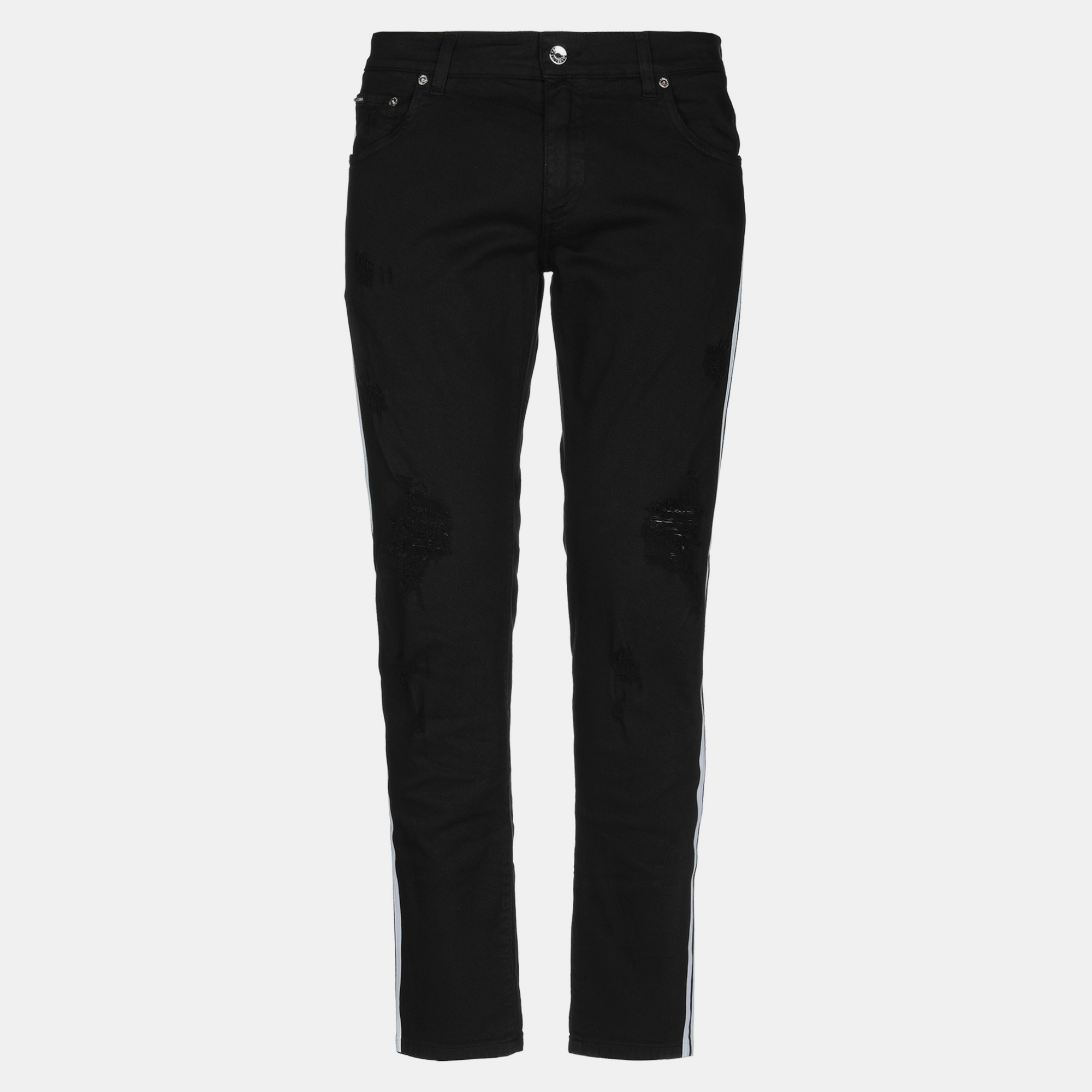 Pre-owned Dolce & Gabbana Cotton Jeans 52 In Black