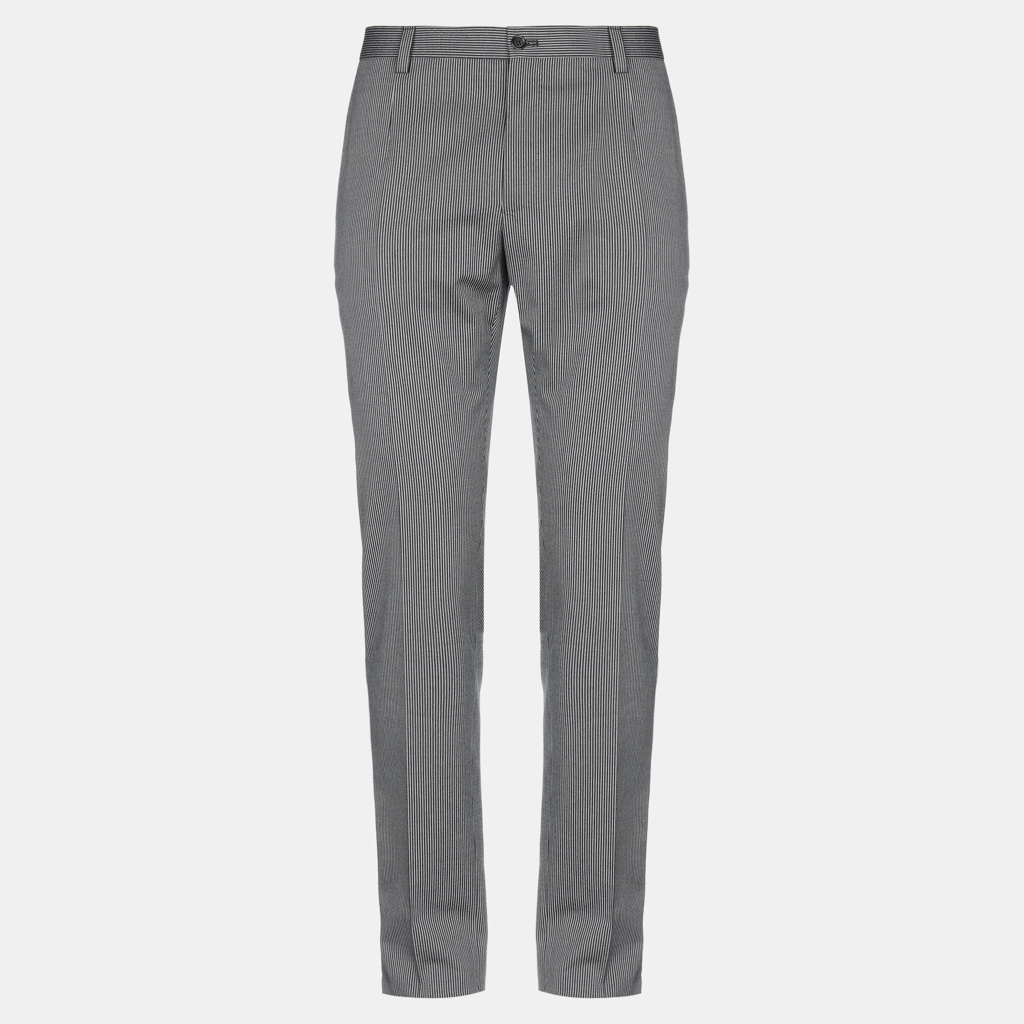 Pre-owned Dolce & Gabbana Cotton Pants 48 In Grey