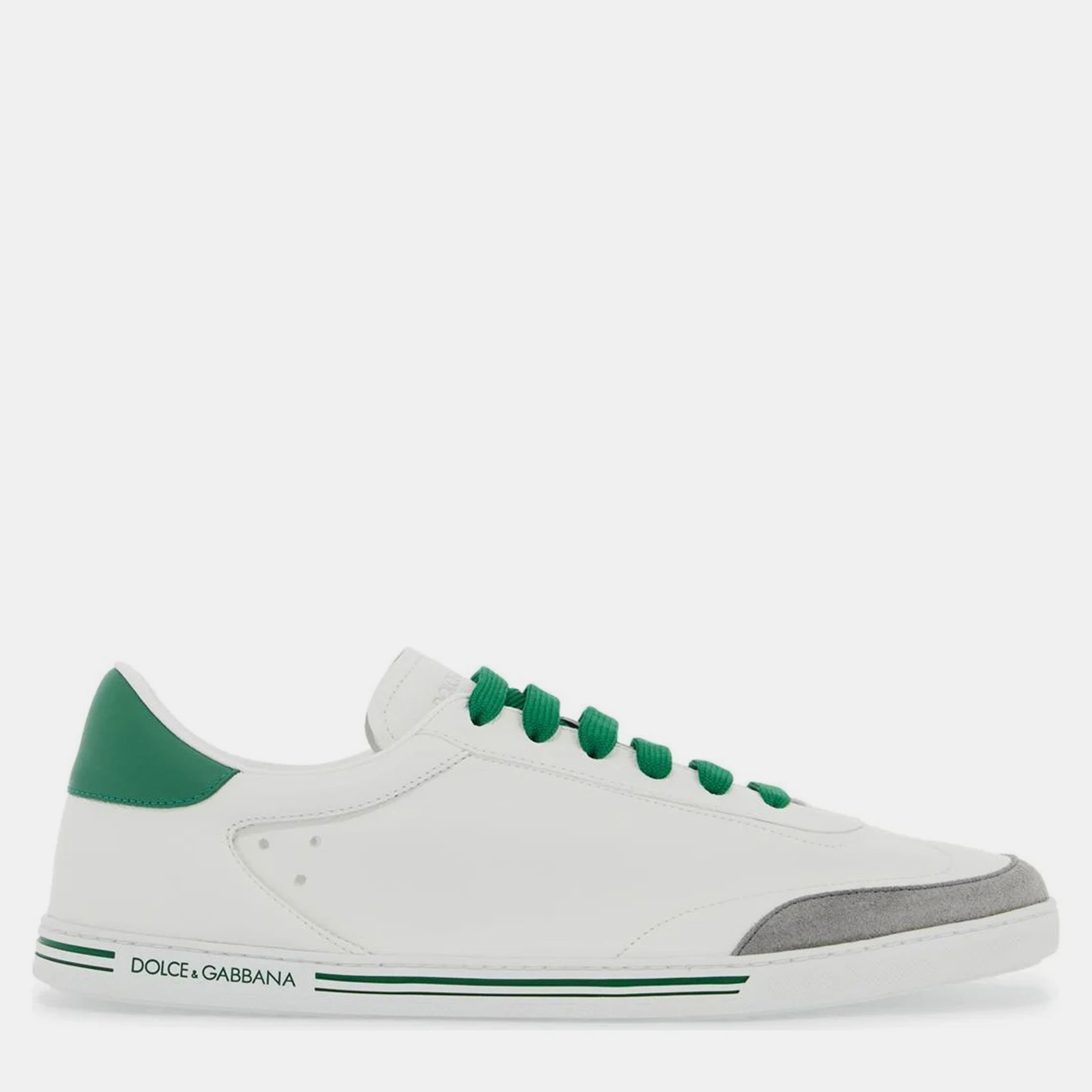 

Dolce & Gabbana White/Green Leather Saint Tropez Sneakers