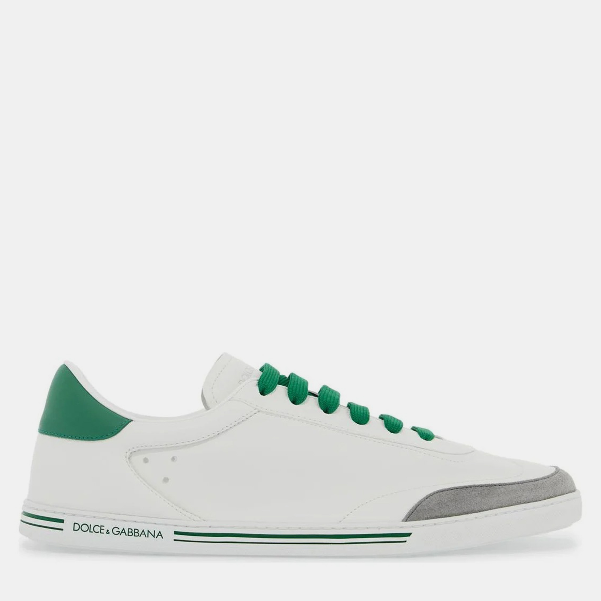 

Dolce & Gabbana White/Green Leather Saint Tropez Sneakers