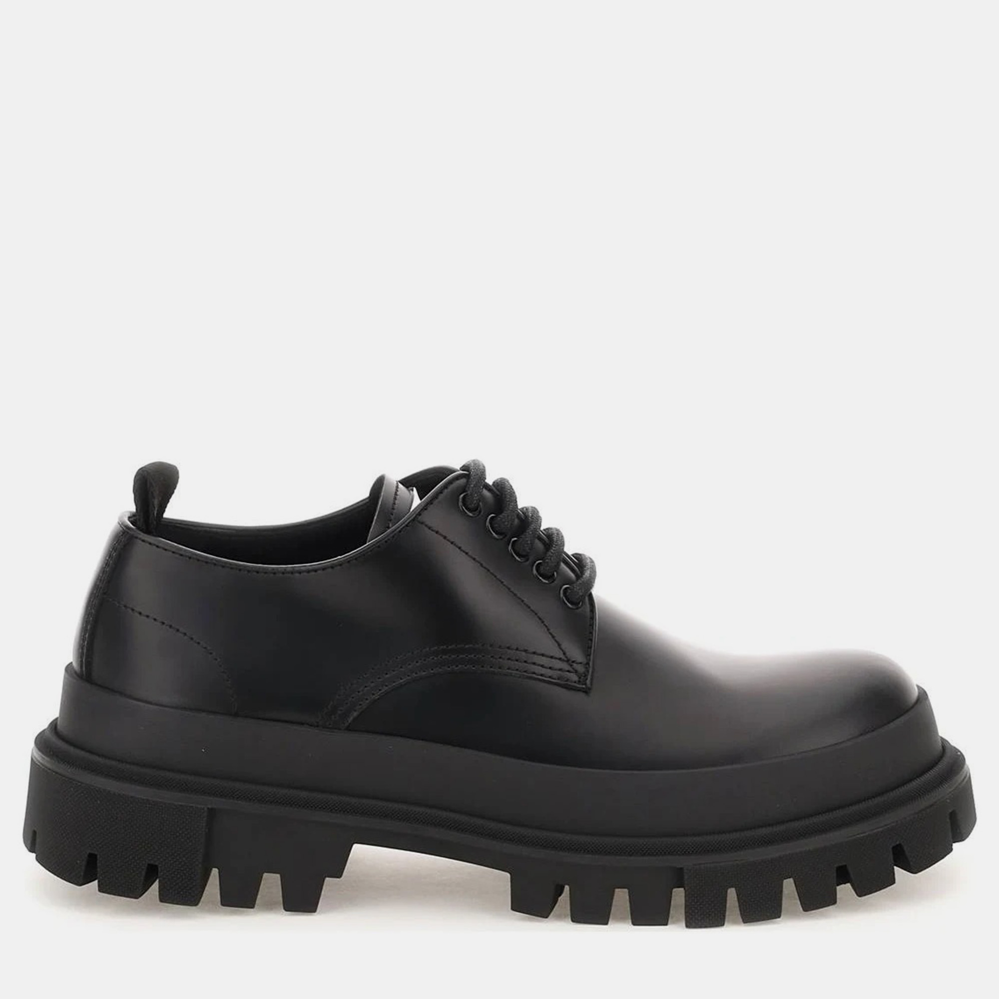 

Dolce & Gabbana Black Leather Derbies Men’s