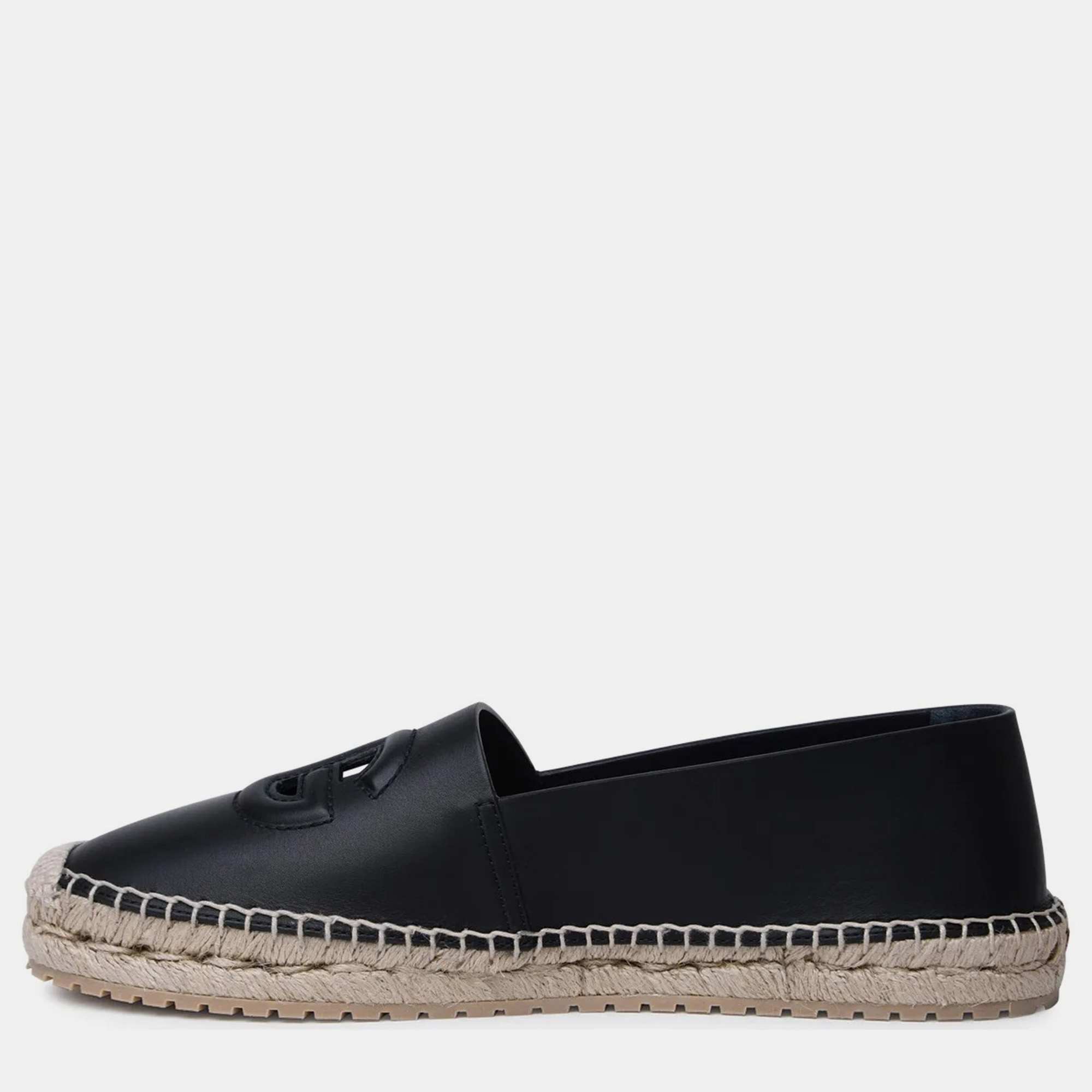 

Dolce & Gabbana Black Leather Espadrilles Men’s IT 43