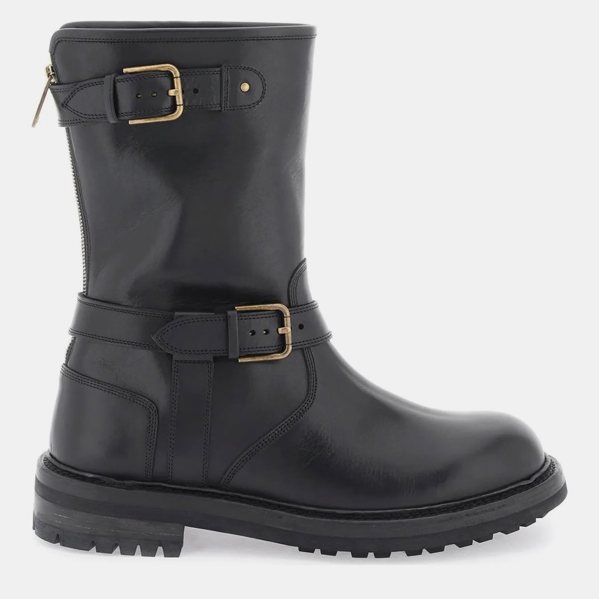 

Dolce & Gabbana Black Leather Biker Boots Men’s IT 41