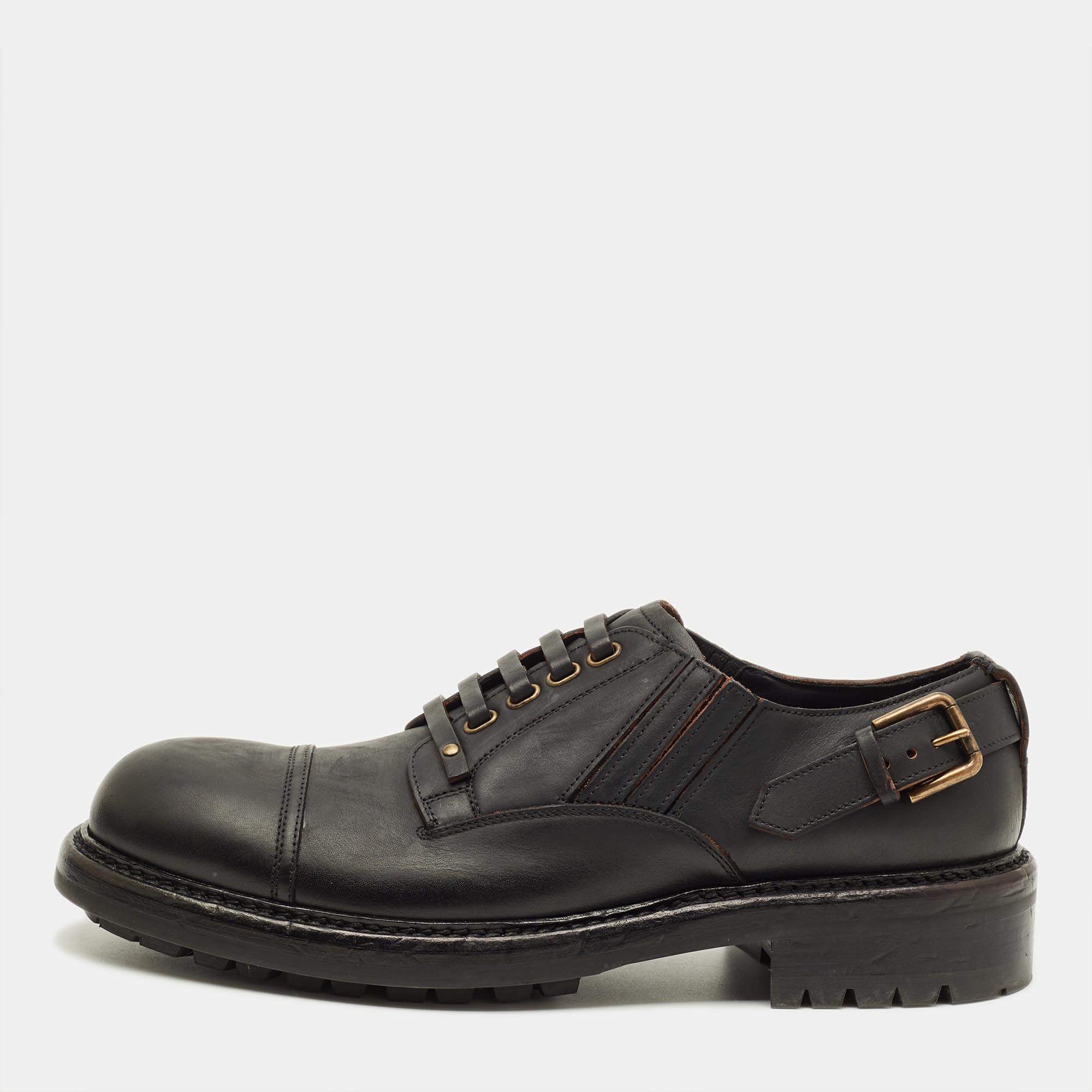 

Dolce & Gabbana Bernini Size 45 Black Leather Derby
