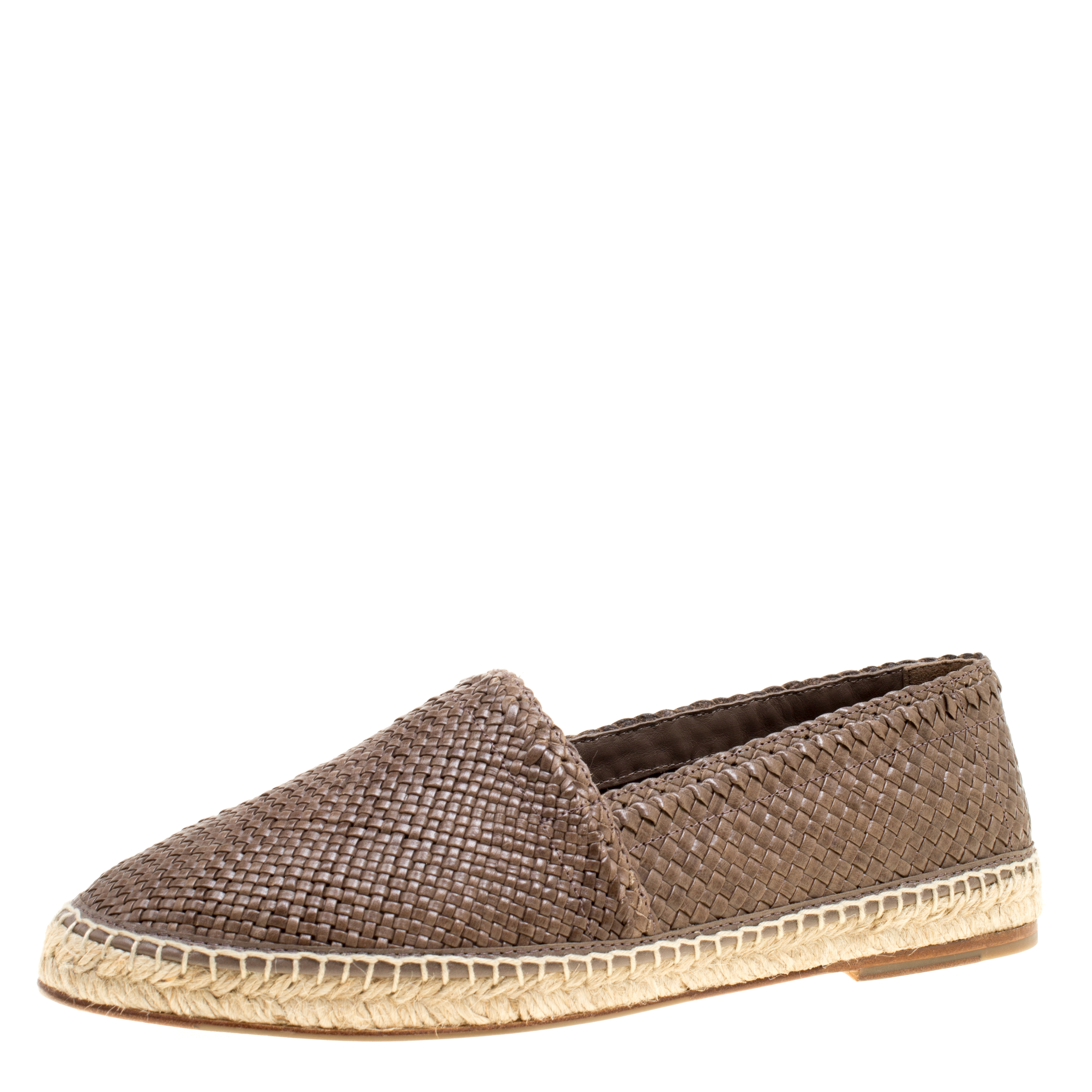 Dolce & Gabbana Brown Braided Leather Espadrilles Size 42 Dolce ...