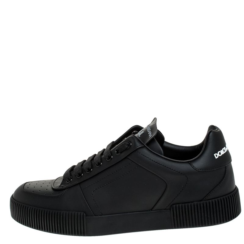 

Dolce & Gabbana Black Leather Miami Logo Trainer Sneakers Size