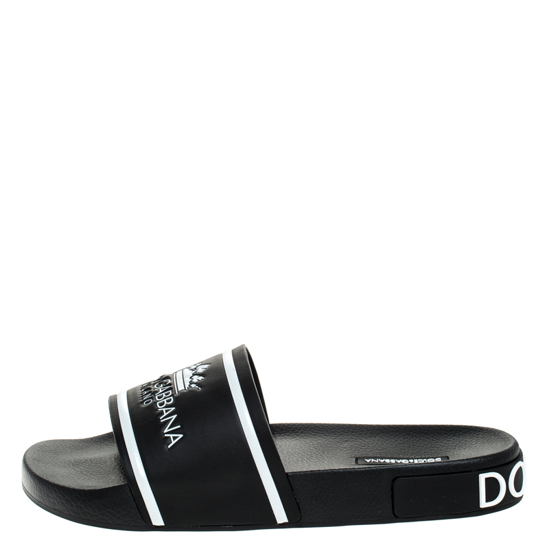 dolce and gabbana black slides