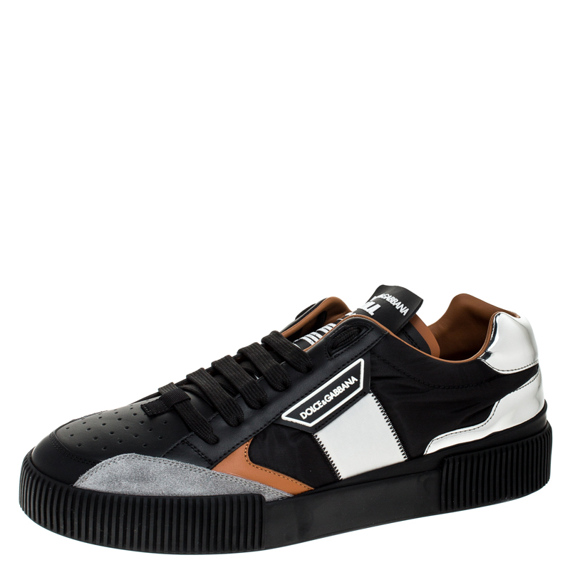 Pre Owned حذاء رياضي دولتشي أند غابانا منخفض من الأعلي نيو ميامي قماش وجلد متعدد الألوان مقاس 42.5