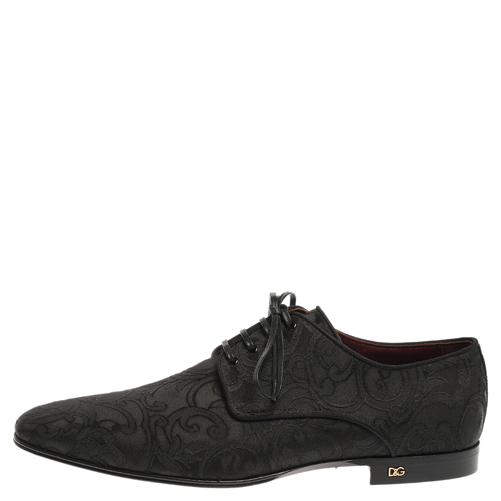 

Dolce & Gabbana Black Lace Fabric Lace Up Oxfords Size