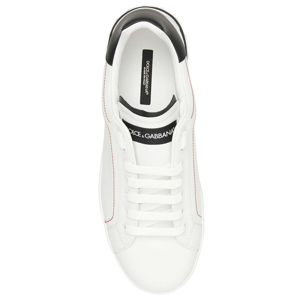 

Dolce & Gabbana White/Black Portofino Sneakers Size EU