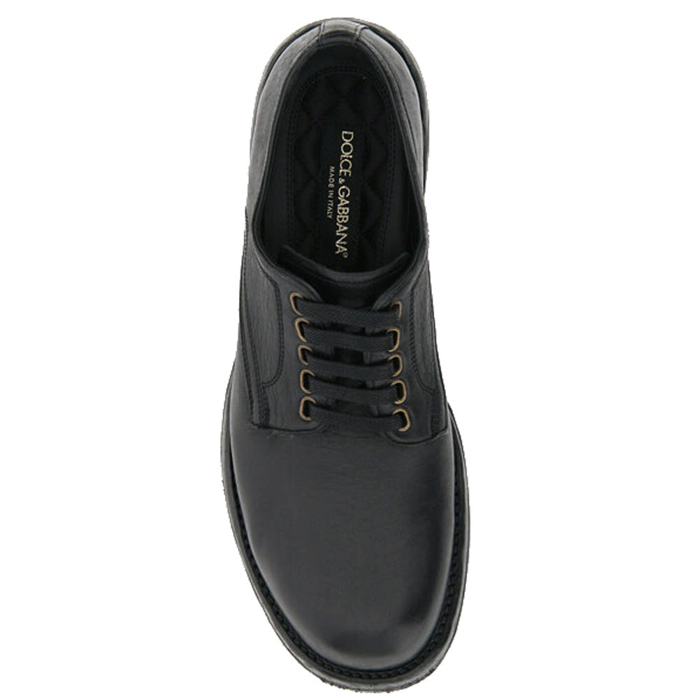 

Dolce & Gabbana Leather Lace-Up Derby Shoes Size IT, Black