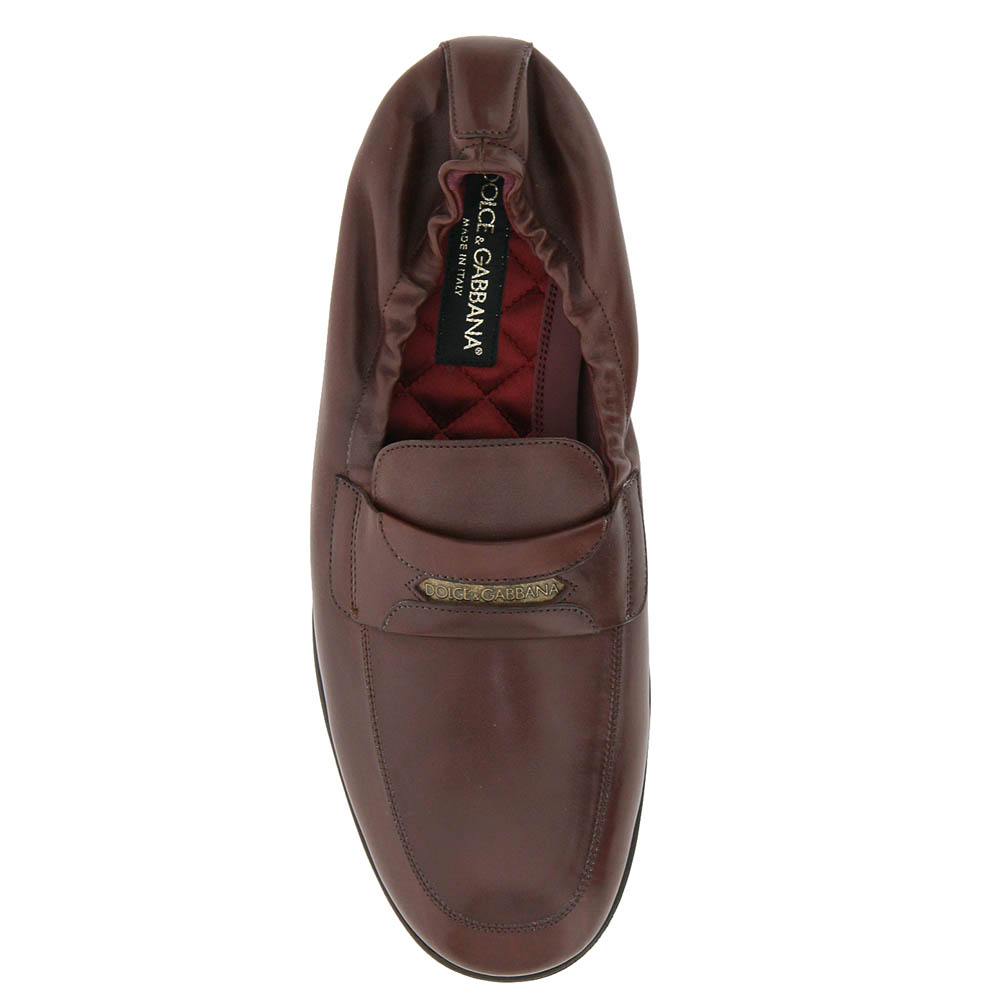 

Dolce & Gabbana Brown Leather Ariosto Nappa Loafers Size EU