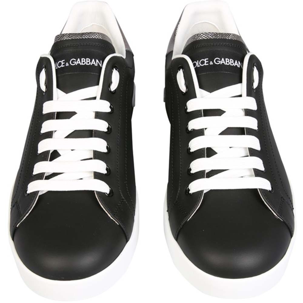 

Dolce & Gabbana Black/Silver Portofino Sneakers Size IT