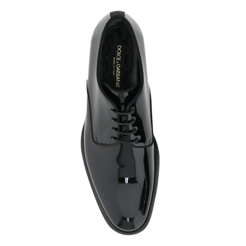 

Dolce & Gabbana Black Glossy Patent Leather Lace-Ups Shoes Size IT
