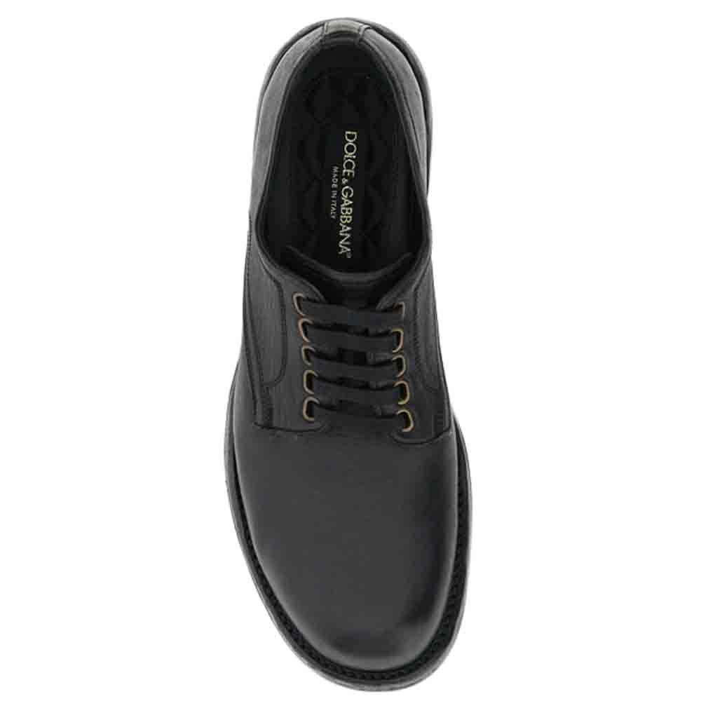 

Dolce & Gabbana Black Horsehide Derby Lace-Up Shoes Size IT