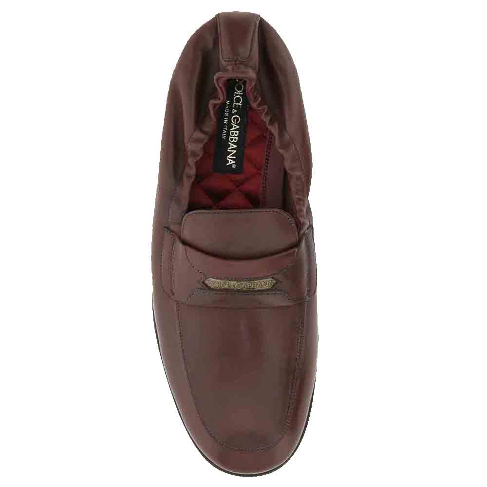 

Dolce & Gabbana Brown Calfskin Leather Branded tag Loafers Size IT