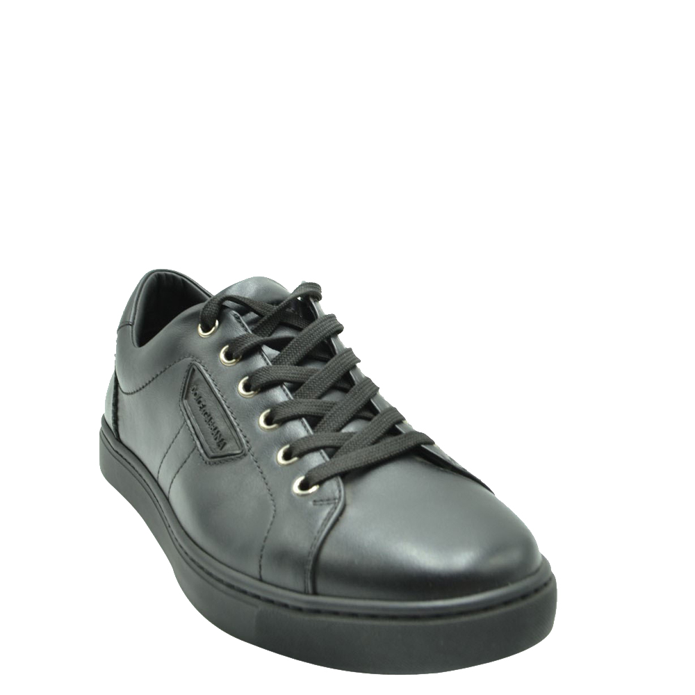 

Dolce and Gabbana Black Leather Sneakers Size EU