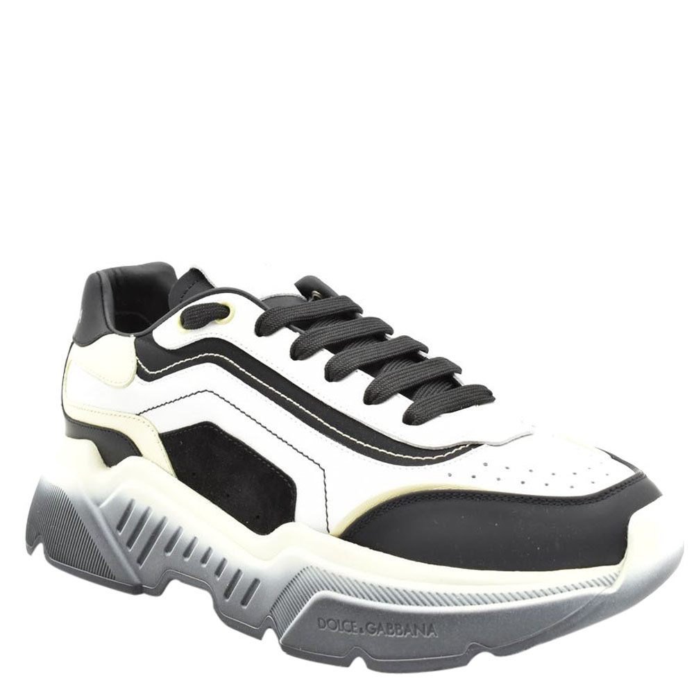 

Dolce & Gabbana White/Black Calfskin Nappa Leather Daymaster Sneakers Size EU