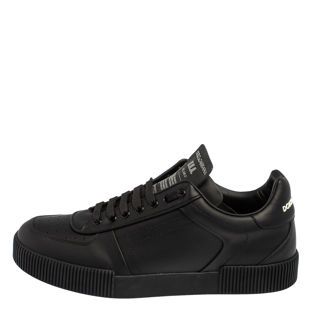 

Dolce & Gabbana Black Leather Miami Low Top Sneakers Size