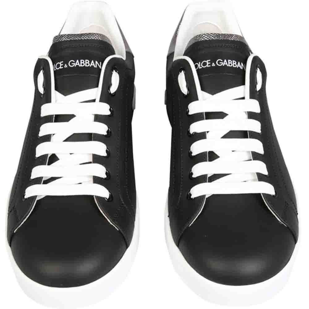 

Dolce & Gabbana Black Calfskin nappa Portofino Sneakers Size IT