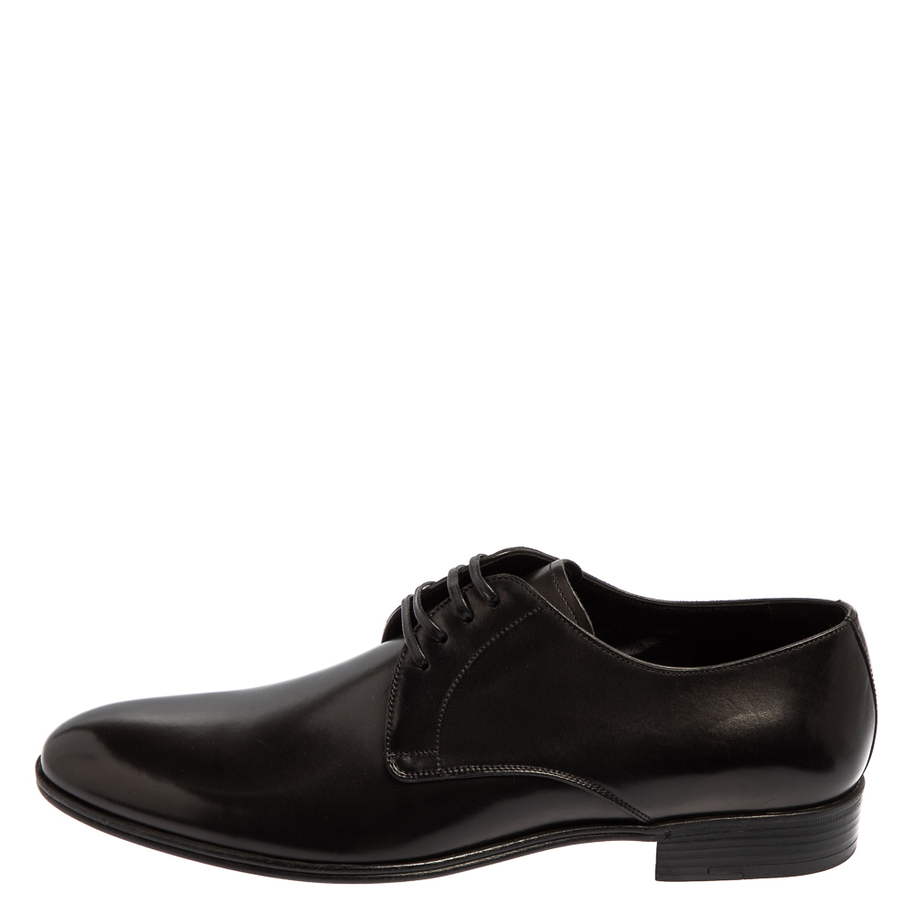 

Dolce & Gabbana Black Leather Lace Up Derby Size
