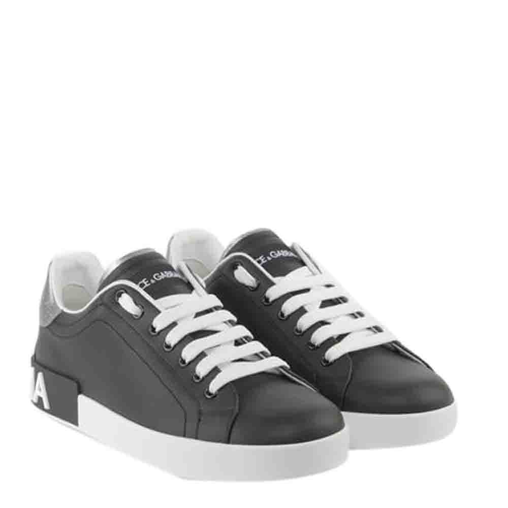 

Dolce & Gabbana Black Nappa Leather Portofino Sneakers Size EU