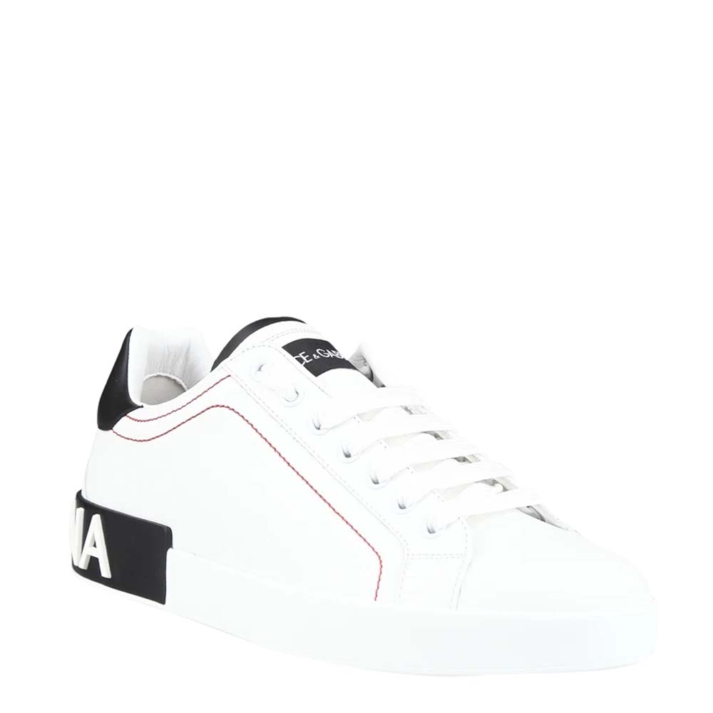 

Dolce & Gabbana White/Black Porotfino Sneakers Size EU