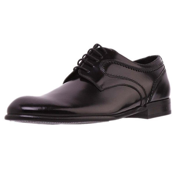 مملوكة مسبقًا Dolce and Gabbana Black Patent Leather Oxfords Size 42