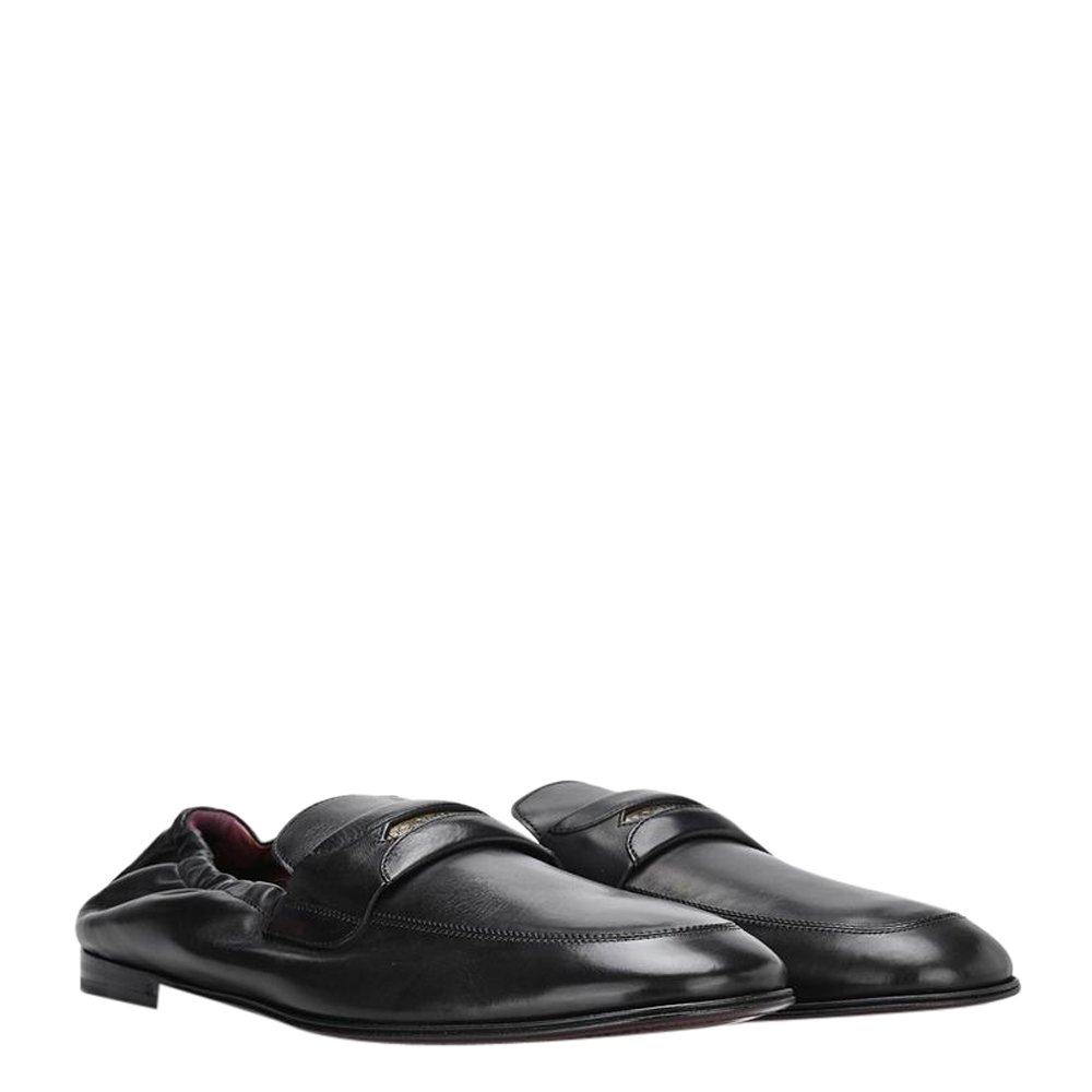 

Dolce & Gabbana Black Leather Loafers Size EU