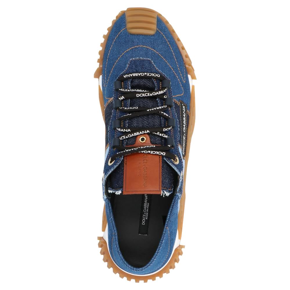 

Dolce & Gabbana Blue Denim Patchwork NS1 Sneakers Size EU