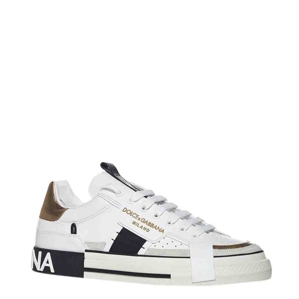 

Dolce & Gabbana White Leather 2.Zero Contrasting Details Sneakers Size EU