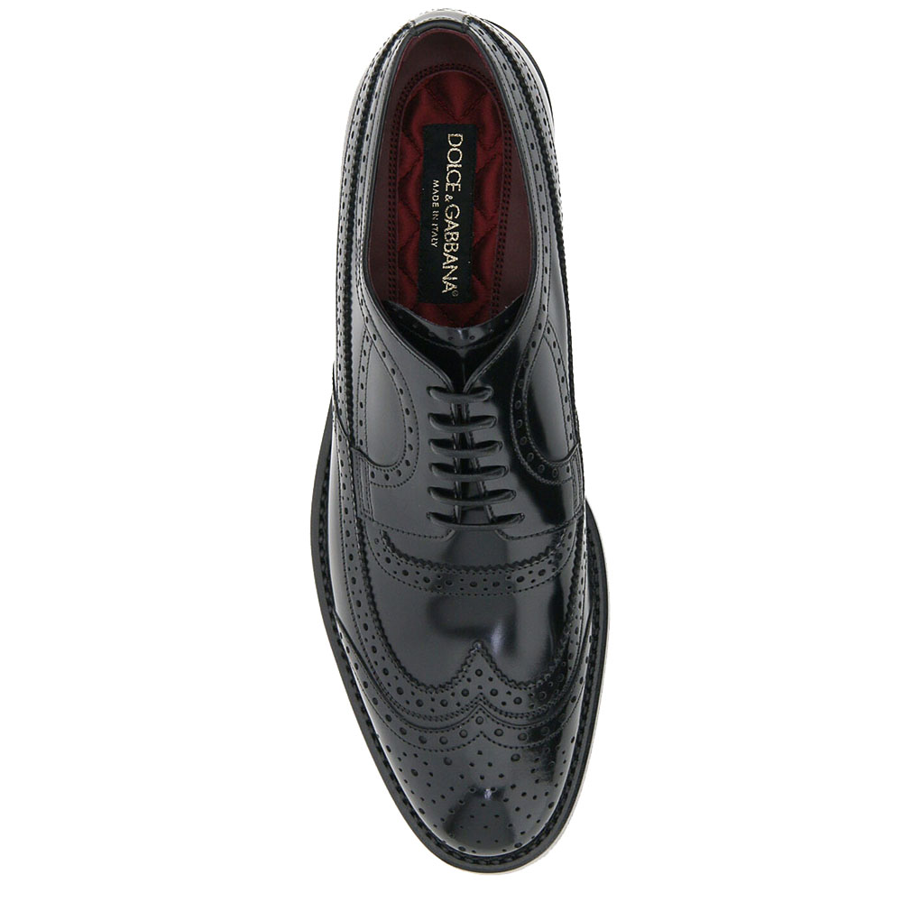 

Dolce & Gabbana Black Leather Lace Detail Derby Shoes SizeI T