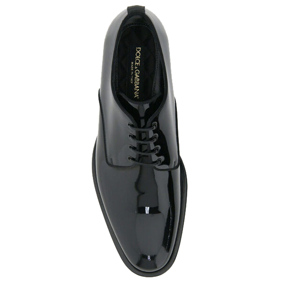 

Dolce & Gabbana Black Patent Leather Derby Shoes Size IT