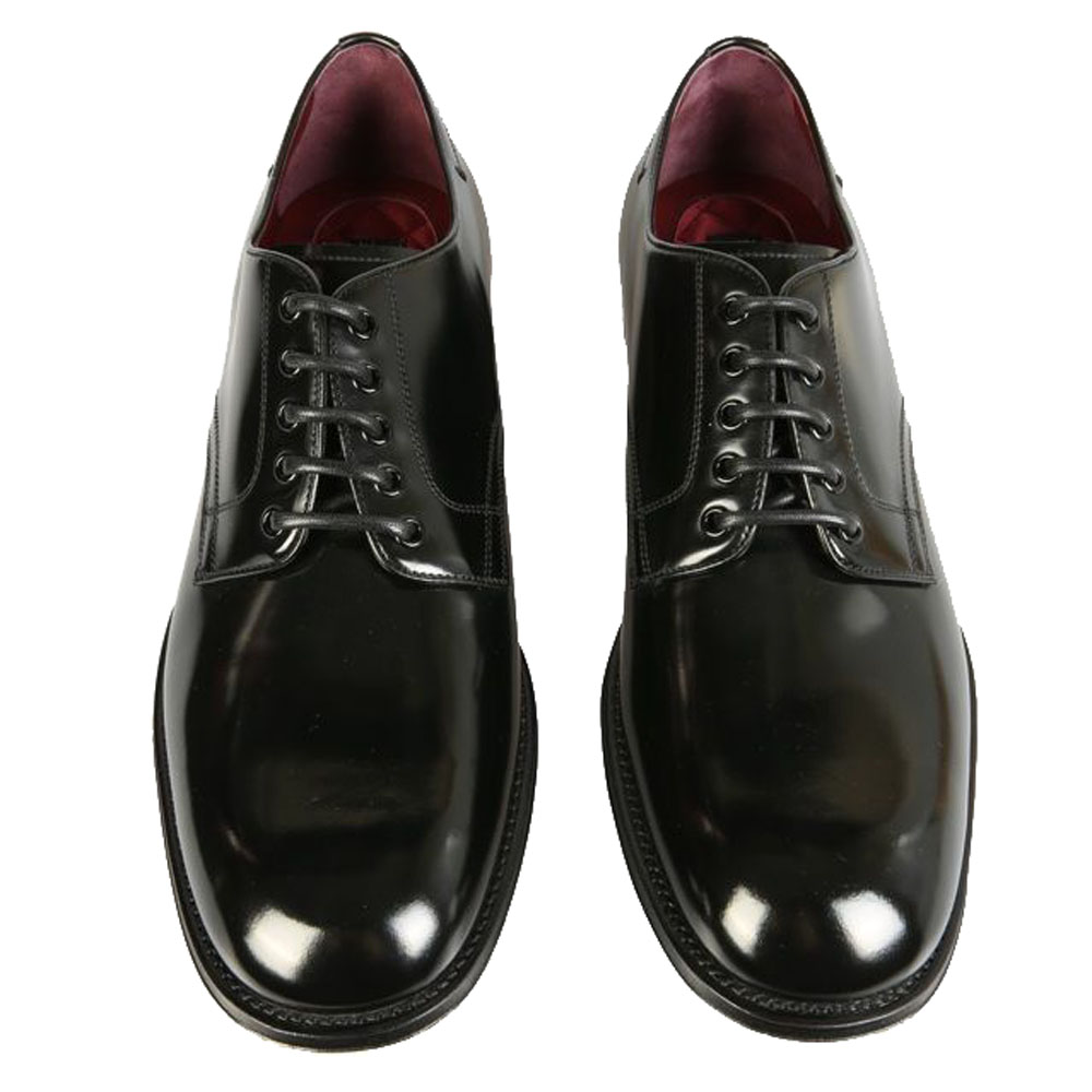 

Dolce & Gabbana Black Leather Derby Shoes Size IT