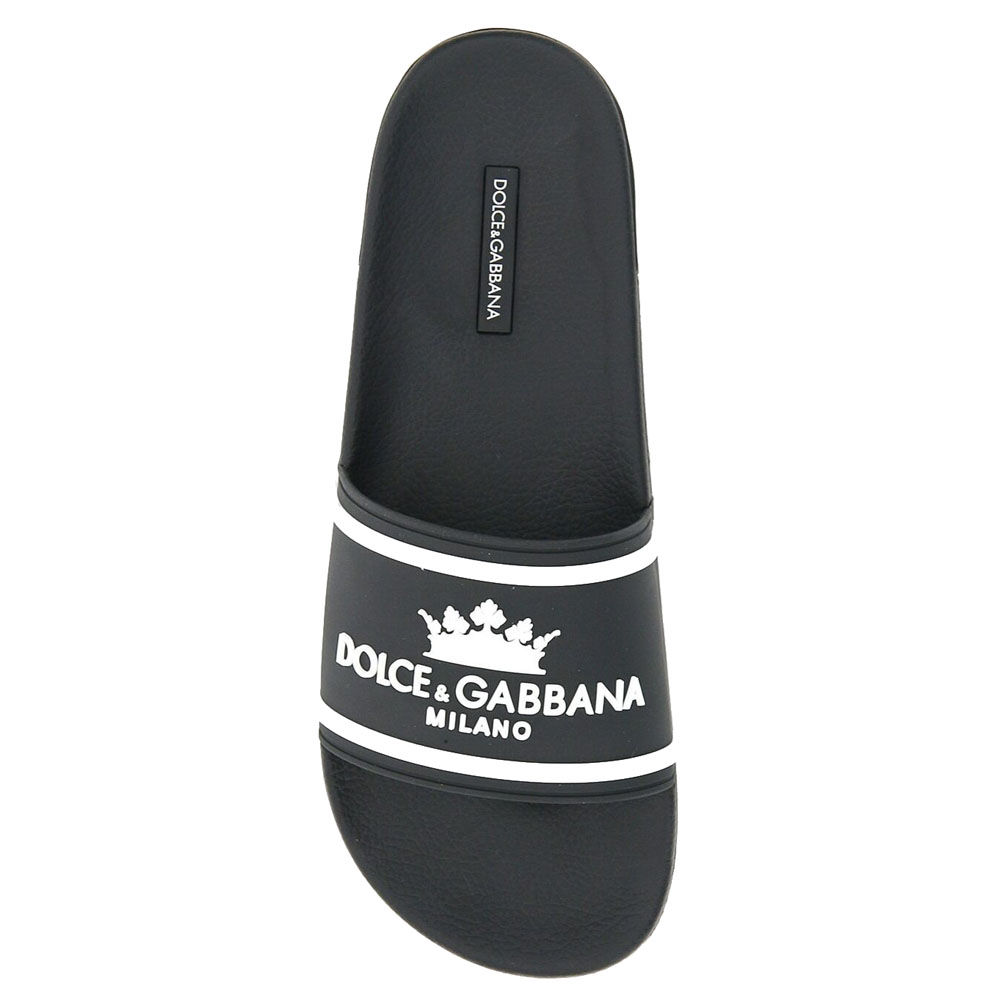 

Dolce & Gabbana Black Rubber Logo Slides Size IT