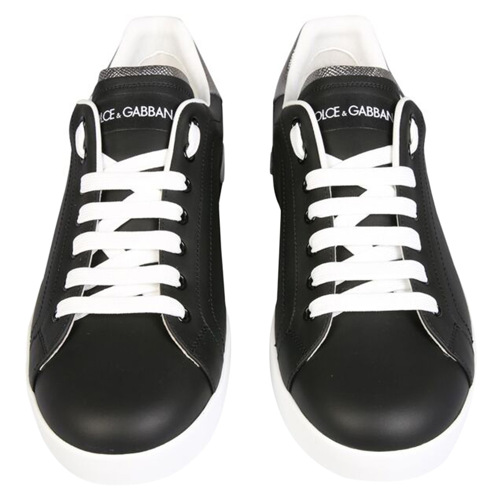 

Dolce & Gabbana Black Calfskin Nappa Leather Portofino Sneakers Size IT