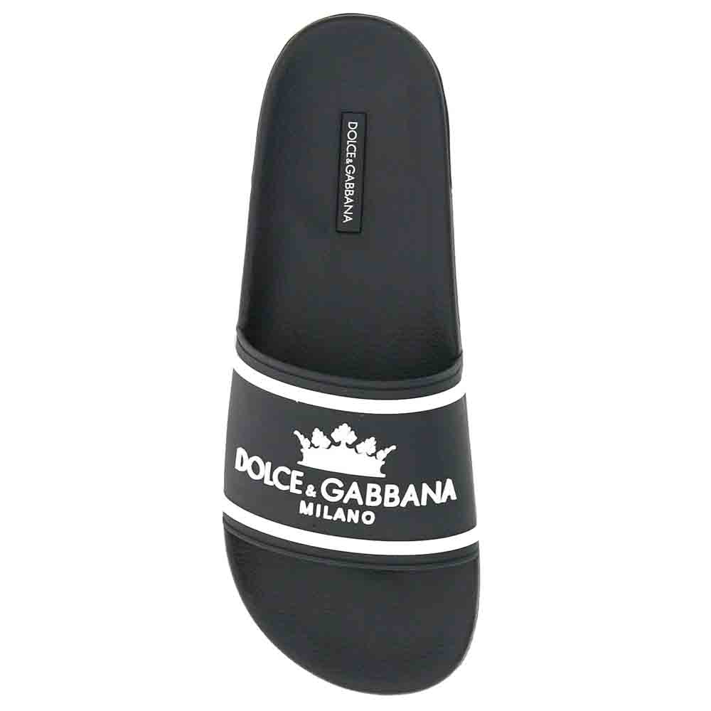 

Dolce & Gabbana Black Rubber Logo Slides Size IT