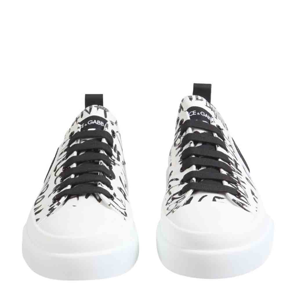 

Dolce & Gabbana White/Black Portofino Light Sneakers Size IT