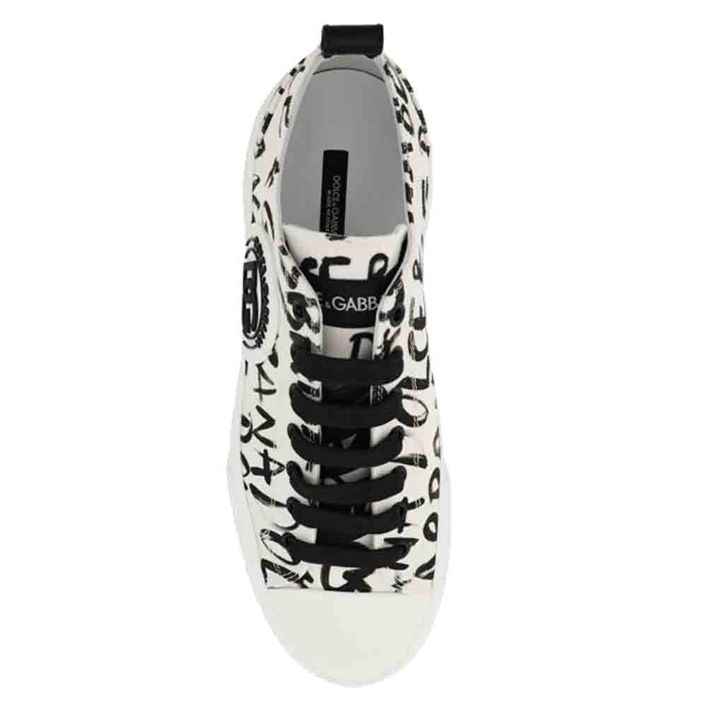 

Dolce & Gabbana White/Black Portofino Light Sneakers Size IT