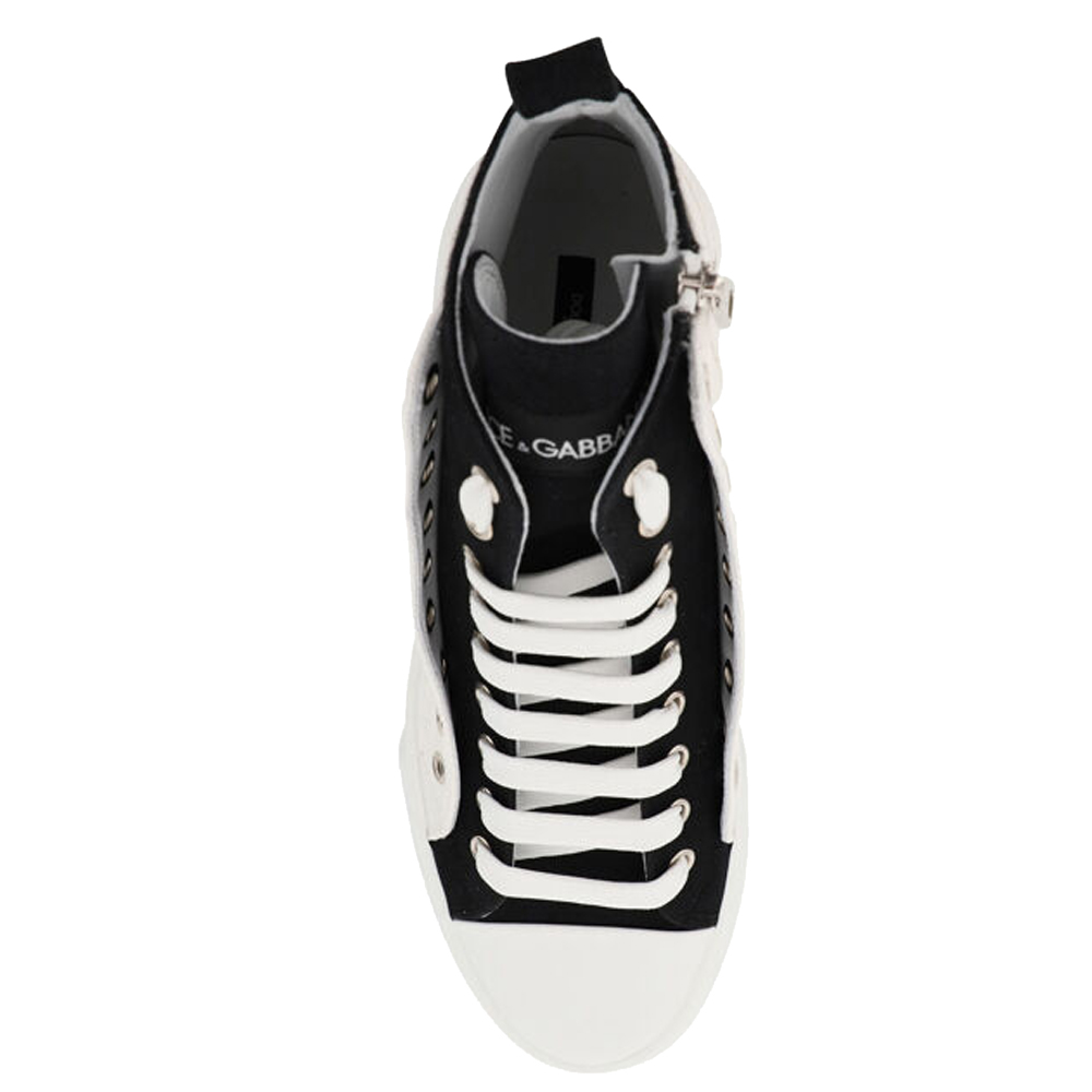 

Dolce & Gabbana Black/White Portofino Light Hi-Top Sneakers Size IT