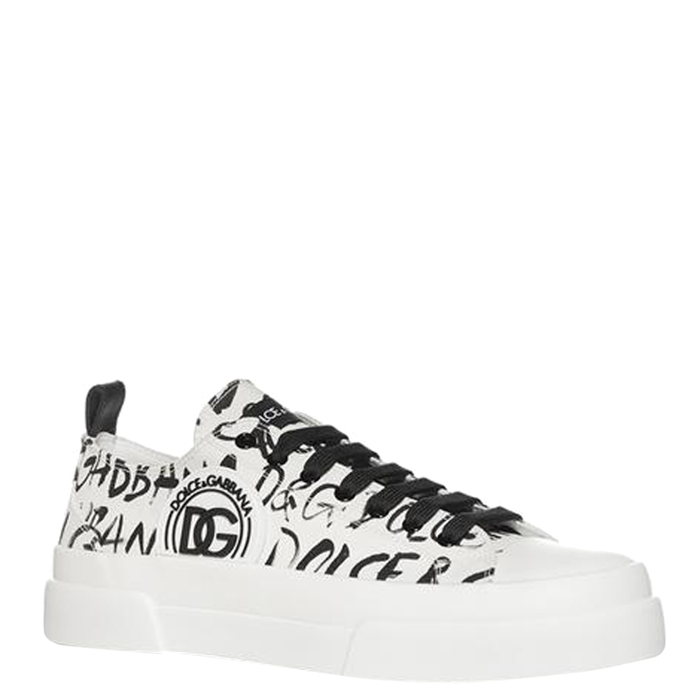 

Dolce & Gabbana White canvas DG logo print low-top Portofino Sneakers Size EU